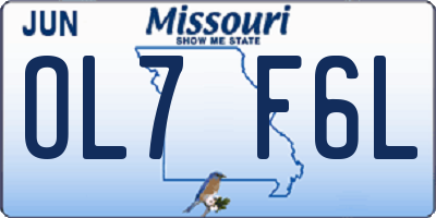 MO license plate OL7F6L
