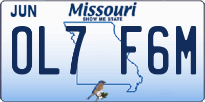 MO license plate OL7F6M