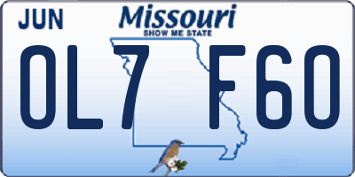 MO license plate OL7F6O