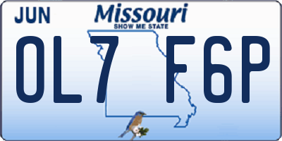 MO license plate OL7F6P