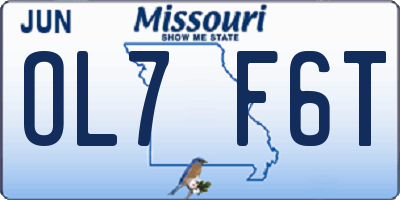 MO license plate OL7F6T