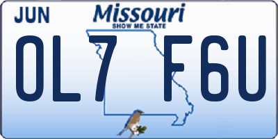 MO license plate OL7F6U