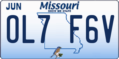 MO license plate OL7F6V