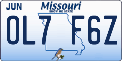 MO license plate OL7F6Z