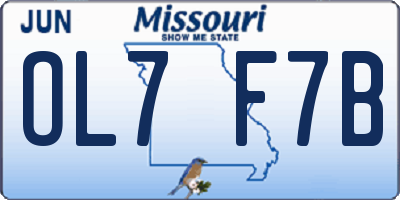 MO license plate OL7F7B