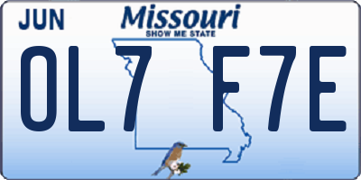 MO license plate OL7F7E