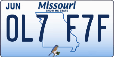 MO license plate OL7F7F