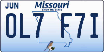 MO license plate OL7F7I