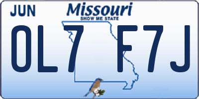 MO license plate OL7F7J