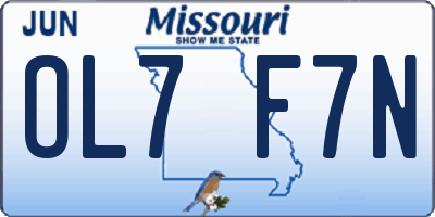MO license plate OL7F7N