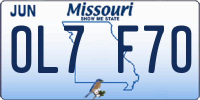 MO license plate OL7F7O