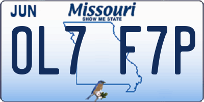 MO license plate OL7F7P