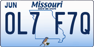 MO license plate OL7F7Q