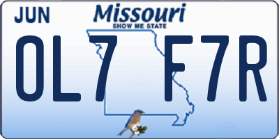 MO license plate OL7F7R