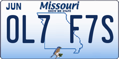 MO license plate OL7F7S