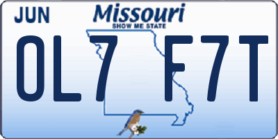 MO license plate OL7F7T
