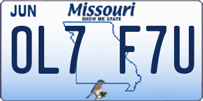 MO license plate OL7F7U