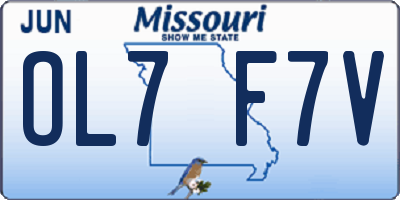 MO license plate OL7F7V