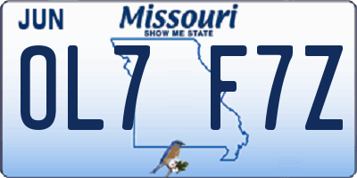 MO license plate OL7F7Z