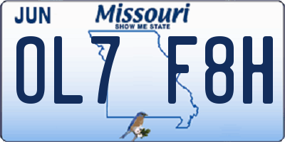MO license plate OL7F8H
