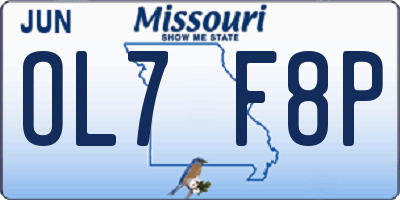 MO license plate OL7F8P
