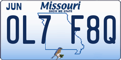 MO license plate OL7F8Q