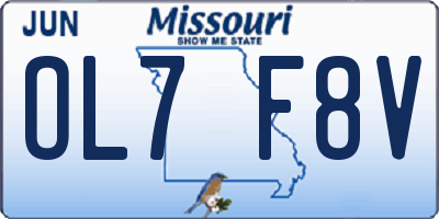 MO license plate OL7F8V