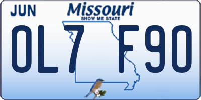 MO license plate OL7F9O