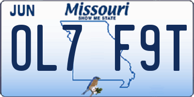 MO license plate OL7F9T