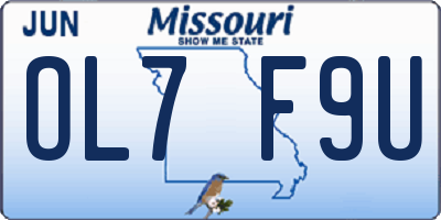 MO license plate OL7F9U