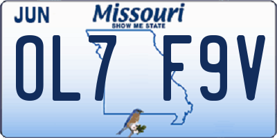 MO license plate OL7F9V