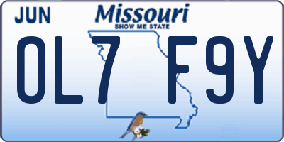 MO license plate OL7F9Y