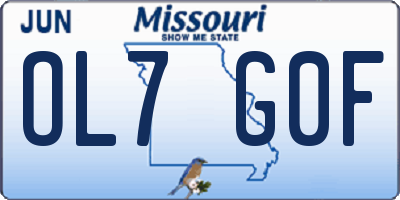MO license plate OL7G0F