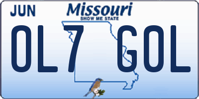 MO license plate OL7G0L