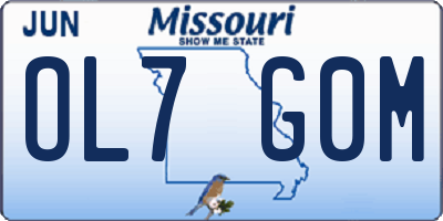 MO license plate OL7G0M