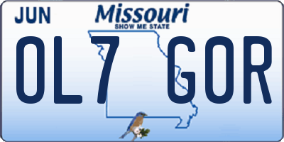 MO license plate OL7G0R