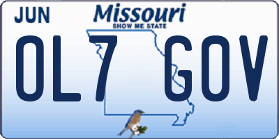 MO license plate OL7G0V