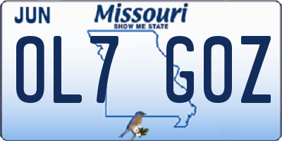 MO license plate OL7G0Z