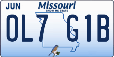 MO license plate OL7G1B