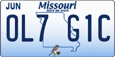 MO license plate OL7G1C