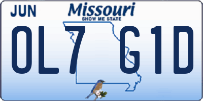 MO license plate OL7G1D