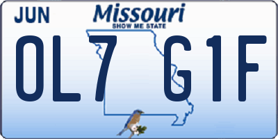 MO license plate OL7G1F