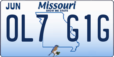 MO license plate OL7G1G