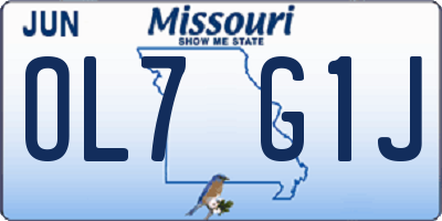 MO license plate OL7G1J