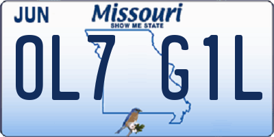 MO license plate OL7G1L
