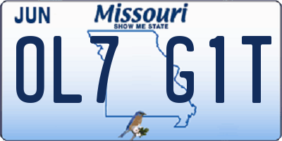 MO license plate OL7G1T