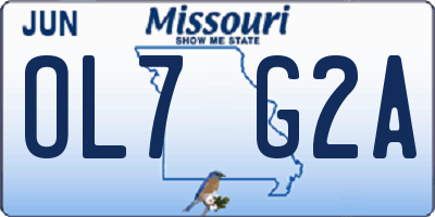 MO license plate OL7G2A