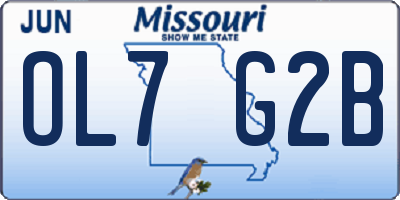 MO license plate OL7G2B