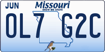 MO license plate OL7G2C