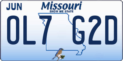 MO license plate OL7G2D
